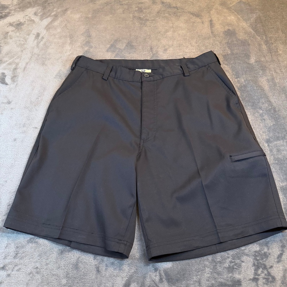 Lone Cypress Black Cargo Shorts Mens Size 33 Polyester Flat Front Side Pocket